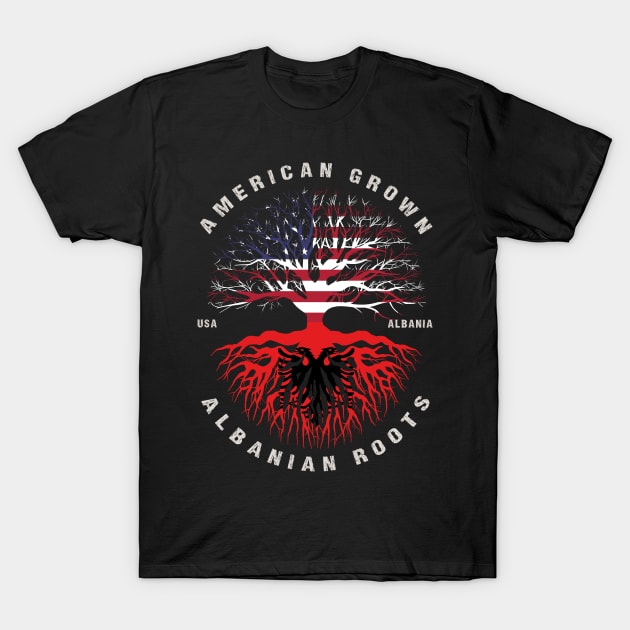 American Grown Albanian Roots Albania Flag T-Shirt by heart teeshirt